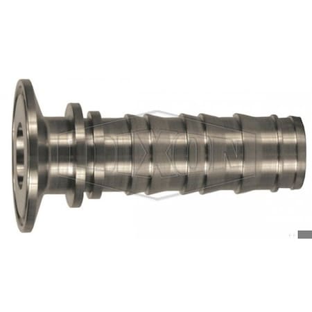 Dixon Sanitary King Crimp Tri-Clover Stem, 1 in Nominal, Clamp x Hose Shank End Style, 316 SS, Domestic CSSR100CS